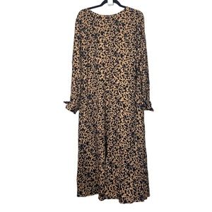 Reformation Leopard Print Midi Dress - Black and Tan
